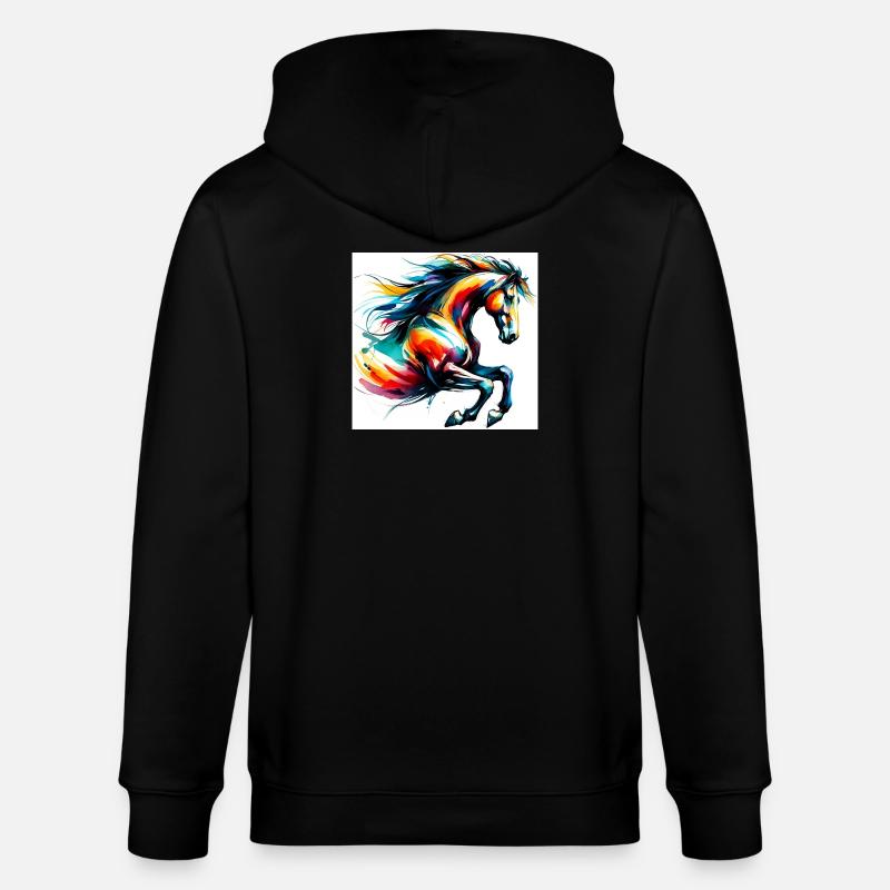 Cheval - Veste à capuche bio CULTIVATOR Stanley/Stella Unisexe - noir