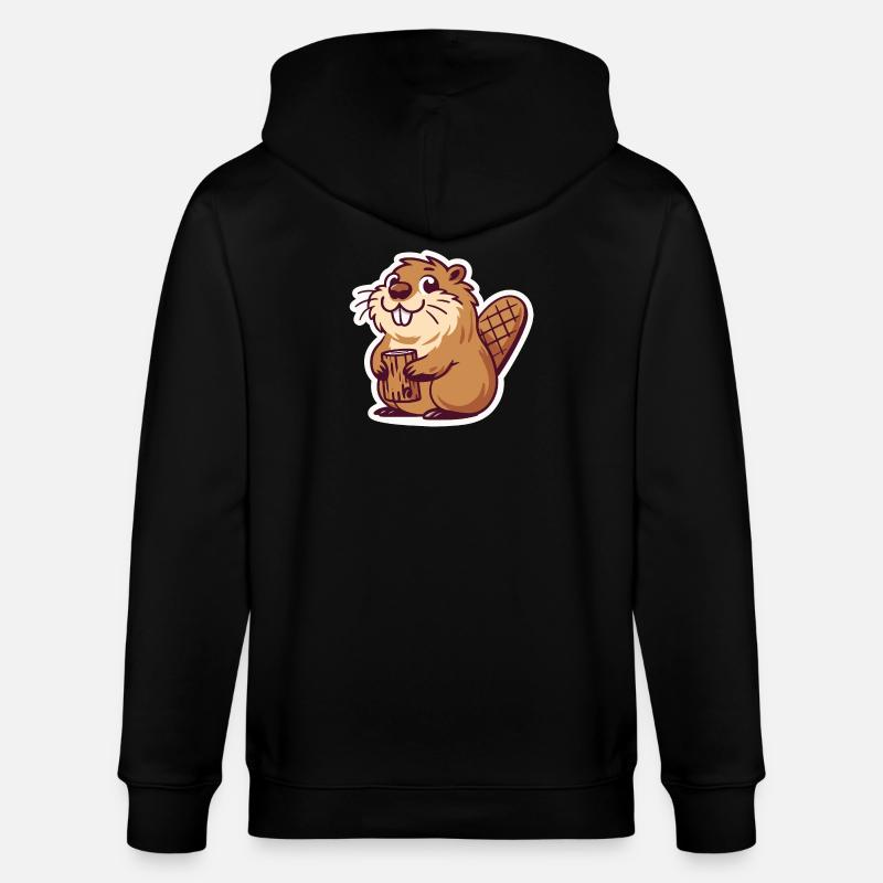 Biber Meme - Stanley/Stella Unisex Bio-Kapuzenjacke CULTIVATOR - Schwarz