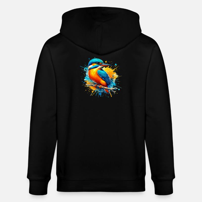 Eisvogel - Stanley/Stella Unisex Bio-Kapuzenjacke CULTIVATOR  - Schwarz