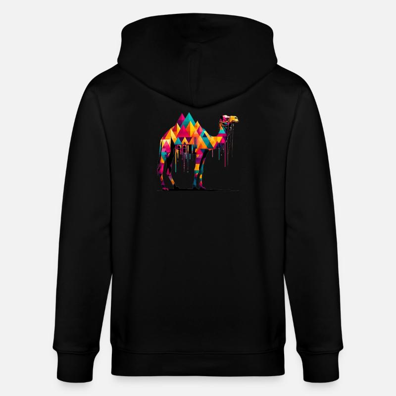 Kamel - Stanley/Stella Unisex Bio-Kapuzenjacke CULTIVATOR  - Schwarz