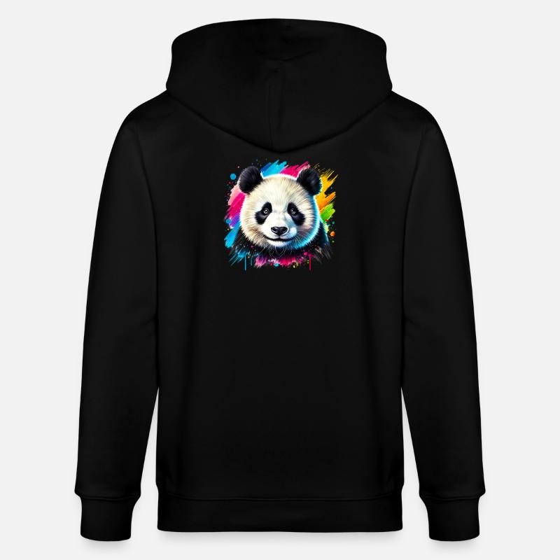 Panda - Veste à capuche bio CULTIVATOR Stanley/Stella Unisexe - noir