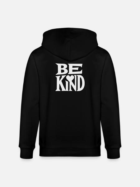 Be kind slogan with heart - Stanley/Stella CULTIVATOR  Unisex Organic Hooded Jacket - black