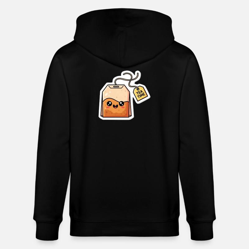 Kawaii Teebeutel Tea Time - Stanley/Stella Unisex Bio-Kapuzenjacke CULTIVATOR  - Schwarz