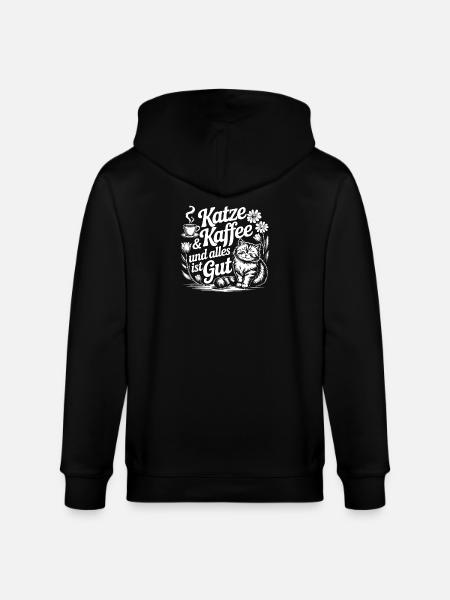 Katz coffee and all is well - Stanley/Stella CULTIVATOR  Unisex Organic Hooded Jacket - black