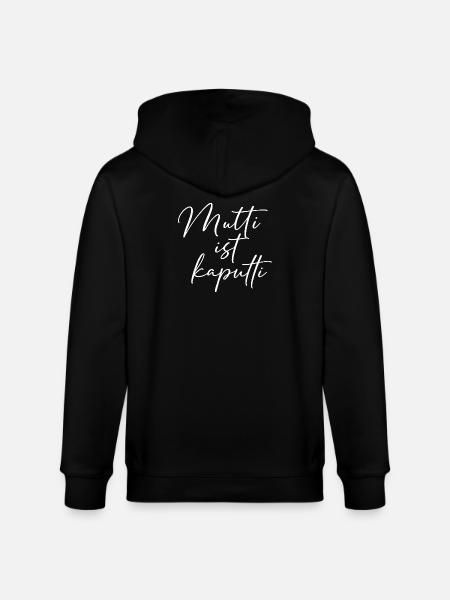 Mom is broken (white) / hand lettering design - Stanley/Stella CULTIVATOR  Unisex Organic Hooded Jacket - black