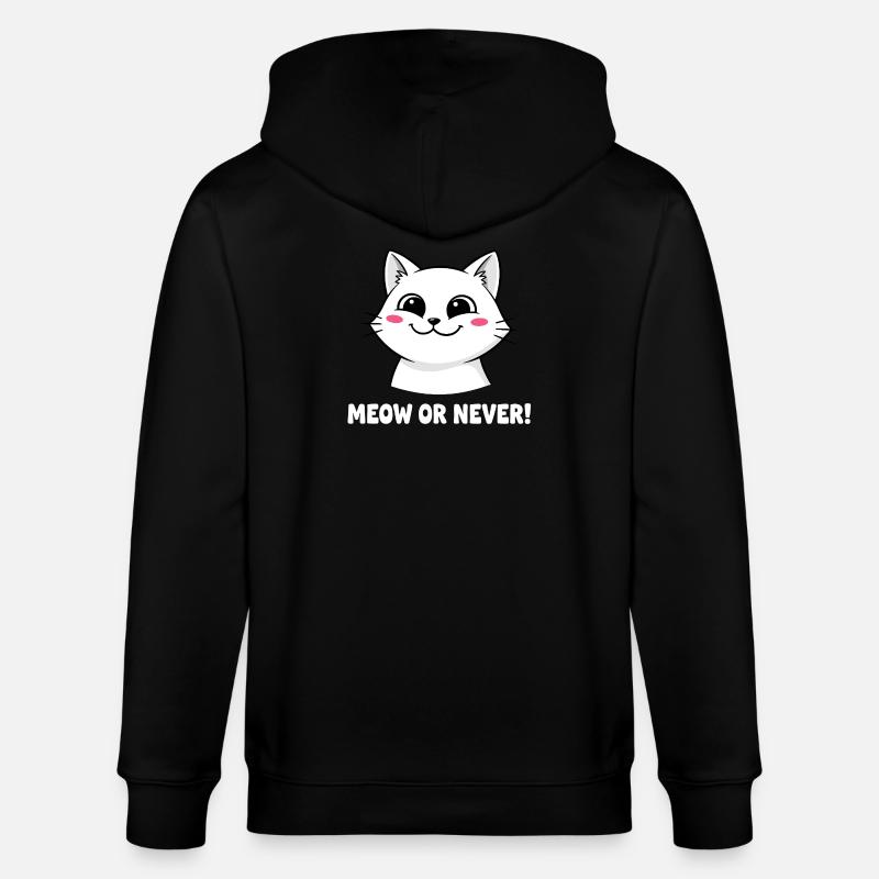 Meow or Never Katze - Stanley/Stella Unisex Bio-Kapuzenjacke CULTIVATOR  - Schwarz