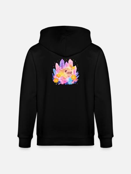 Kleines Igel im Kristallgarten - Stanley/Stella Unisex Bio-Kapuzenjacke CULTIVATOR - Schwarz