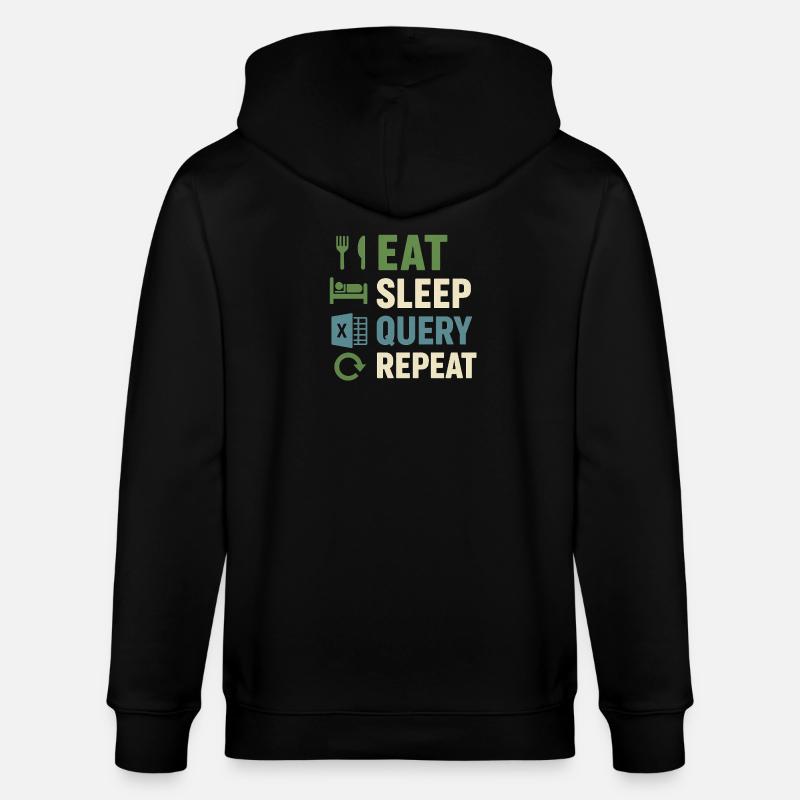 Requête Manger Sommeil Répéter - Veste à capuche bio CULTIVATOR Stanley/Stella Unisexe - noir
