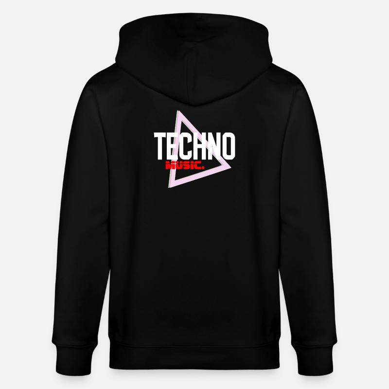 Techno Neon Dreieck Puls - Stanley/Stella Unisex Bio-Kapuzenjacke CULTIVATOR - Schwarz