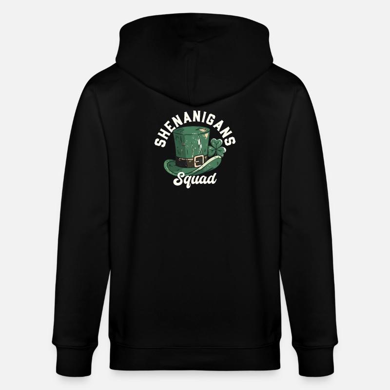 Shenanigans Squad Leprechaun Hat - Stanley/Stella CULTIVATOR  Unisex Organic Hooded Jacket - black