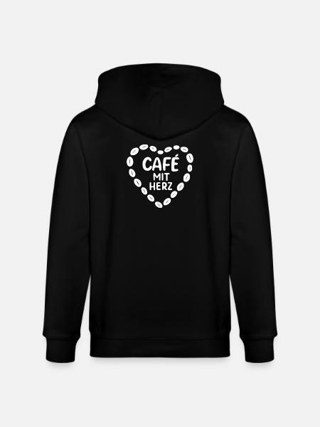 Café mit Herz Kaffeekunst - Stanley/Stella Unisex Bio-Kapuzenjacke CULTIVATOR - Schwarz