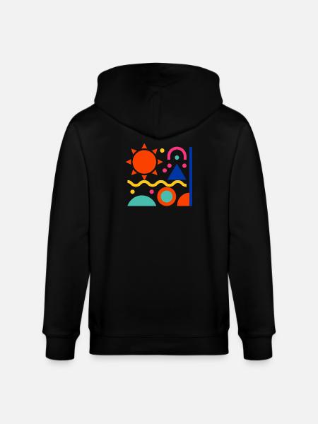 Bunte Formen - Stanley/Stella Unisex Bio-Kapuzenjacke CULTIVATOR  - Schwarz