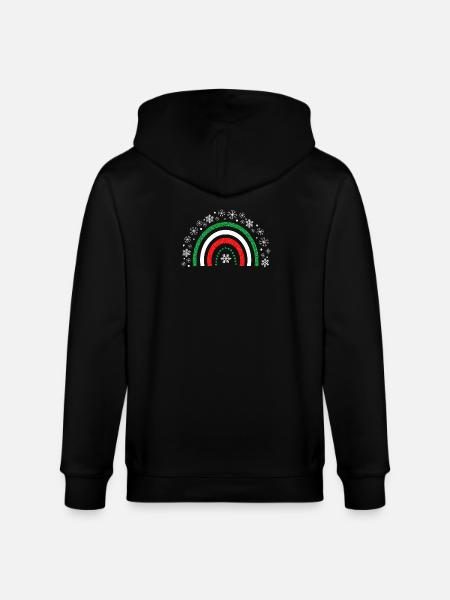 Christmas rainbow glitter to customize - Stanley/Stella CULTIVATOR Unisex Organic Hooded Jacket - black