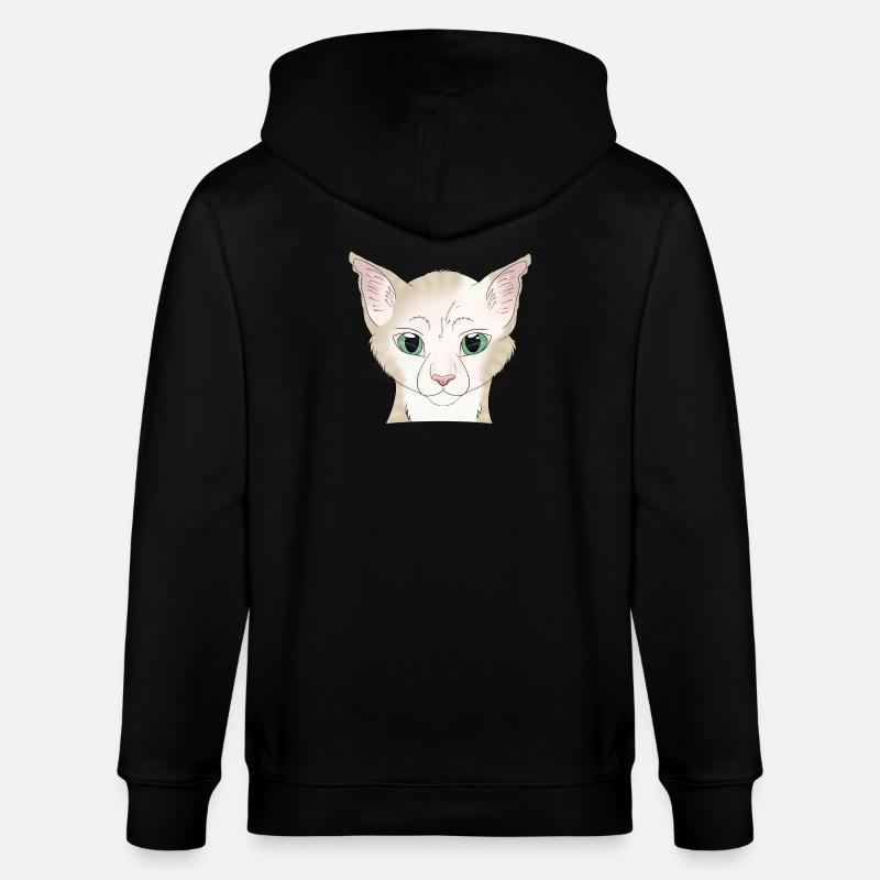 Chat blanc beige - Veste à capuche bio CULTIVATOR Stanley/Stella Unisexe - noir