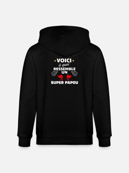 Héros Super Papou Thème Empowerment - Veste à capuche bio CULTIVATOR Stanley/Stella Unisexe - noir