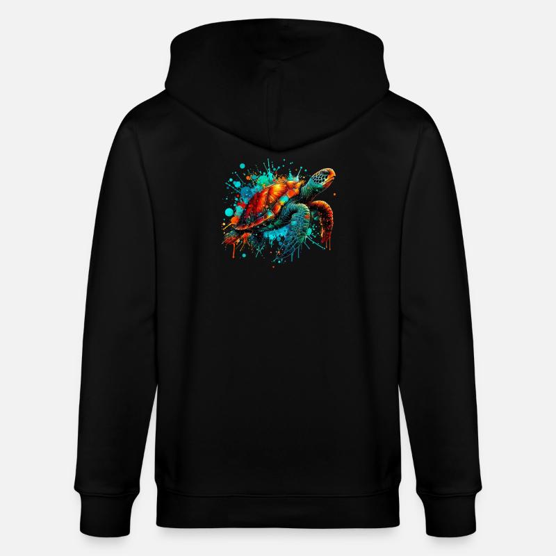 Schildkröte - Stanley/Stella Unisex Bio-Kapuzenjacke CULTIVATOR  - Schwarz