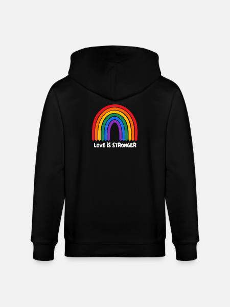 Love is stronger. LGBT - Stanley/Stella CULTIVATOR Unisex Organic Hooded Jacket - black