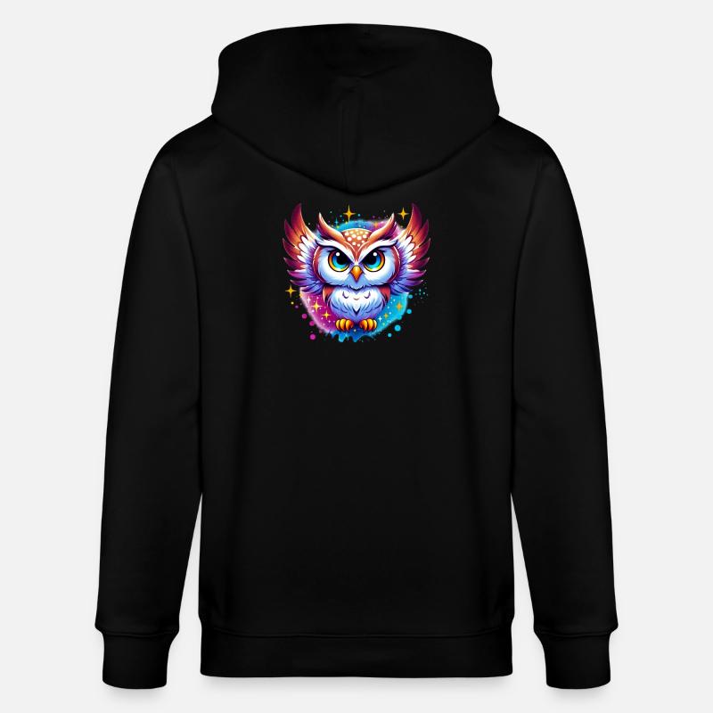 Eule - Stanley/Stella Unisex Bio-Kapuzenjacke CULTIVATOR  - Schwarz