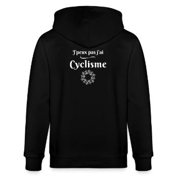 Radfahren, Radfahren, Radfahren - Stanley/Stella Unisex Bio-Kapuzenjacke CULTIVATOR  - Schwarz - Hinten - Anna (173cm)