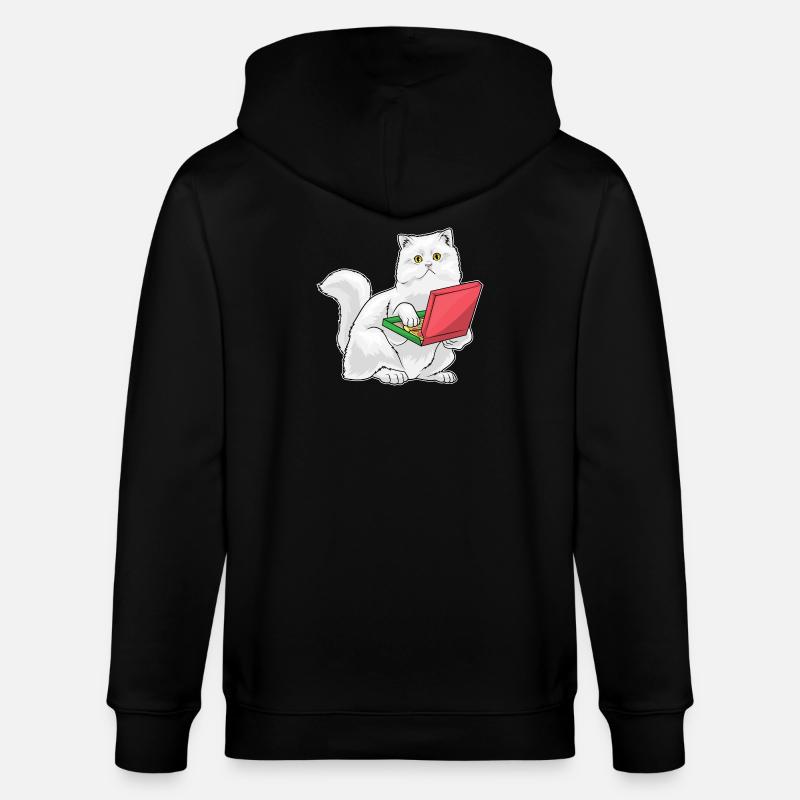 Pizza Chat Persan - Veste à capuche bio CULTIVATOR Stanley/Stella Unisexe - noir