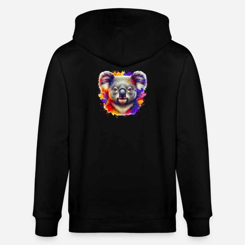 Koala - Stanley/Stella Unisex Bio-Kapuzenjacke CULTIVATOR  - Schwarz