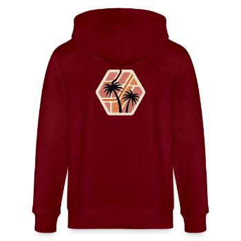 Racines tropicales géométriques - Veste à capuche bio CULTIVATOR Stanley/Stella Unisexe - bordeaux - Dos - Anna (173cm)