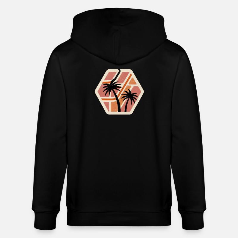 Racines tropicales géométriques - Veste à capuche bio CULTIVATOR Stanley/Stella Unisexe - noir