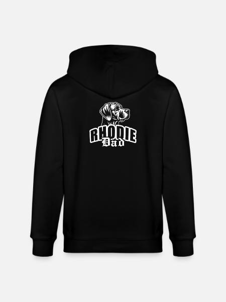 "Rhodie Dad" with dog head - Stanley/Stella CULTIVATOR  Unisex Organic Hooded Jacket - black