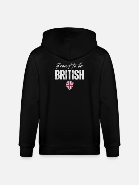 Proud British, Made in the UK - Stanley/Stella CULTIVATOR  Unisex Organic Hooded Jacket - black