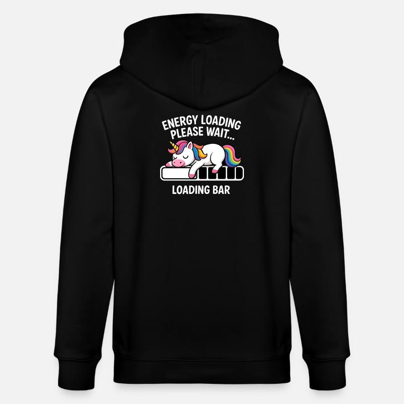 Einhorn Energie Loading Please Wait - Stanley/Stella Unisex Bio-Kapuzenjacke CULTIVATOR  - Schwarz
