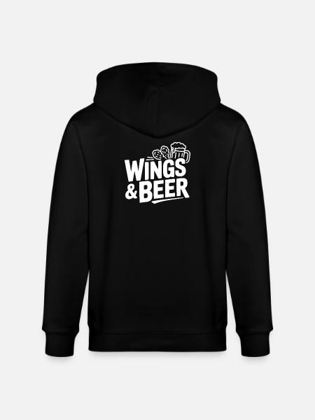 Wings and Beer - Stanley/Stella CULTIVATOR  Unisex Organic Hooded Jacket - black