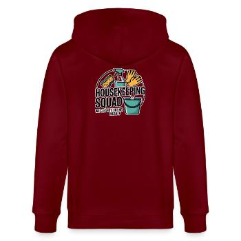 Conception de nettoyage amusante - Veste à capuche bio CULTIVATOR Stanley/Stella Unisexe - bordeaux - Dos - Anna (173cm)