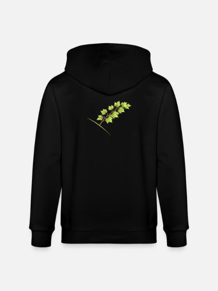 Érable à branche feuille - aquarelle - Veste à capuche bio CULTIVATOR Stanley/Stella Unisexe - noir