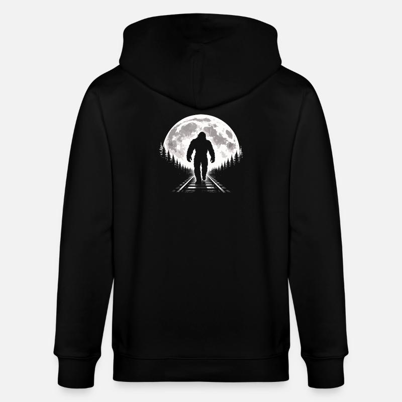 Bigfoot sur les voies ferrées - Veste à capuche bio CULTIVATOR Stanley/Stella Unisexe - noir