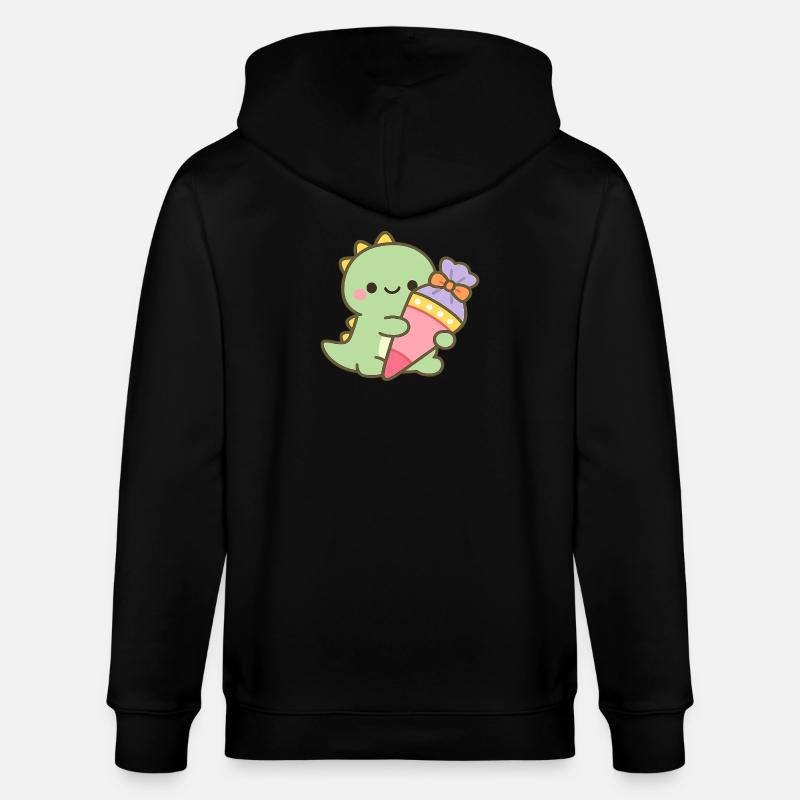 Schulkind Dino Einschulung Geschenk - Stanley/Stella Unisex Bio-Kapuzenjacke CULTIVATOR  - Schwarz