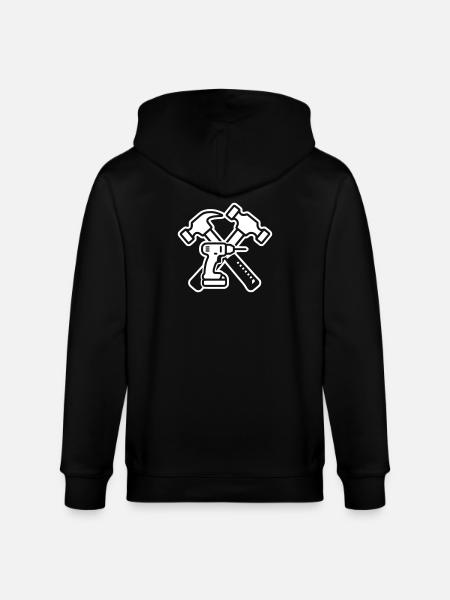 Craftsman Drill Hammers Logo - Stanley/Stella CULTIVATOR Unisex Organic Hooded Jacket - black