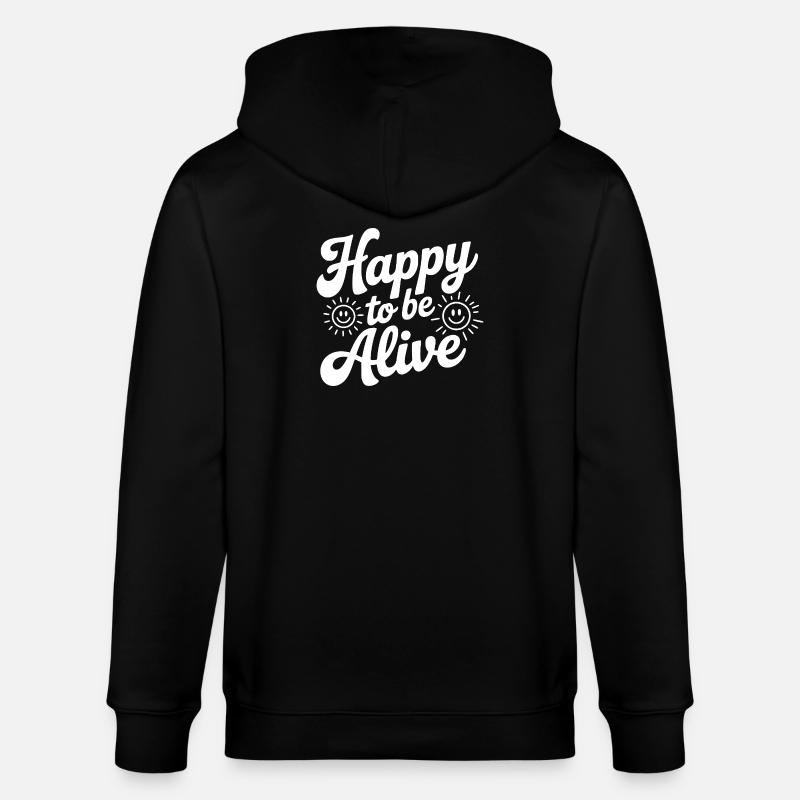 Glücklich, am Leben zu sein - Stanley/Stella Unisex Bio-Kapuzenjacke CULTIVATOR - Schwarz