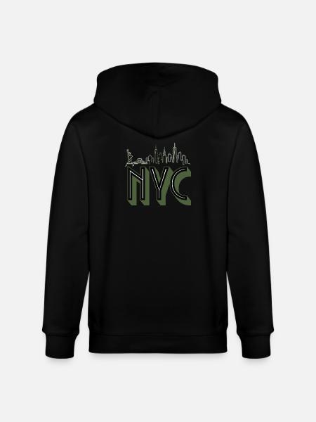 NYC Skyline Silhouette - Stanley/Stella CULTIVATOR Unisex Organic Hooded Jacket - black