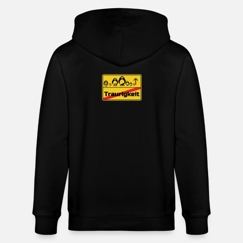 Ortsschild Pinguine Geschenk - Stanley/Stella Unisex Bio-Kapuzenjacke CULTIVATOR - Schwarz