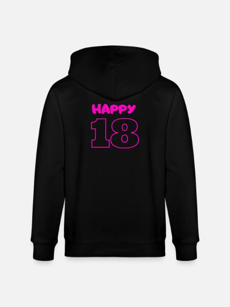 18 Birthday Pink - Stanley/Stella CULTIVATOR Unisex Organic Hooded Jacket - black