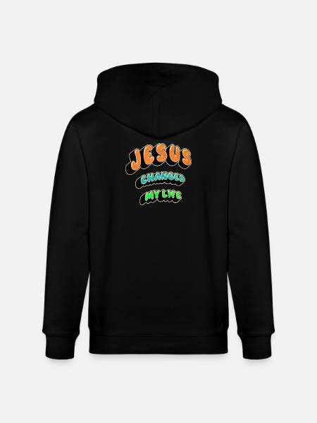Jesus changed my life - Stanley/Stella CULTIVATOR Unisex Organic Hooded Jacket - black
