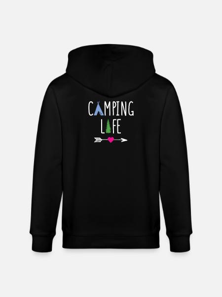 Camping Life - Stanley/Stella CULTIVATOR  Unisex Organic Hooded Jacket - black