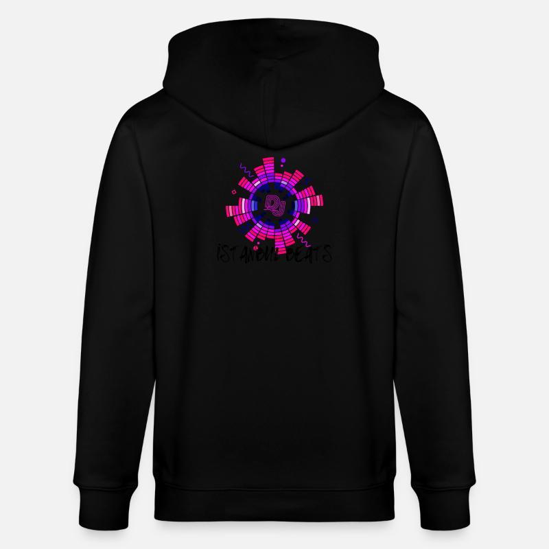 Disco néon DJ cercle design - Veste à capuche bio CULTIVATOR Stanley/Stella Unisexe - noir