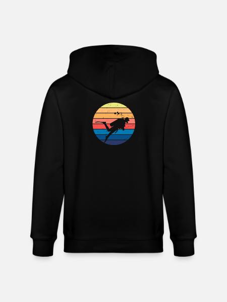 Retro Vibe Diver - Stanley/Stella CULTIVATOR  Unisex Organic Hooded Jacket - black