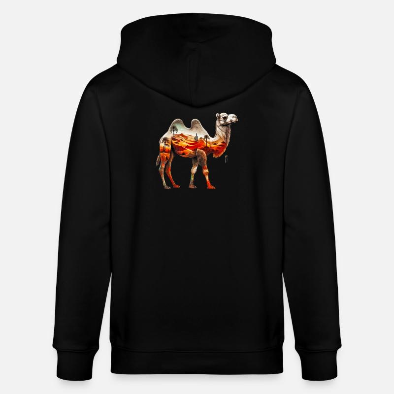 Kamel - Stanley/Stella Unisex Bio-Kapuzenjacke CULTIVATOR  - Schwarz