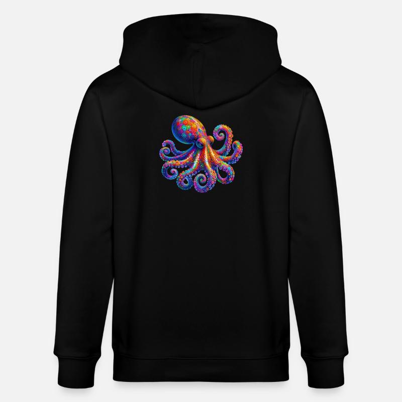 Krake - Stanley/Stella Unisex Bio-Kapuzenjacke CULTIVATOR  - Schwarz