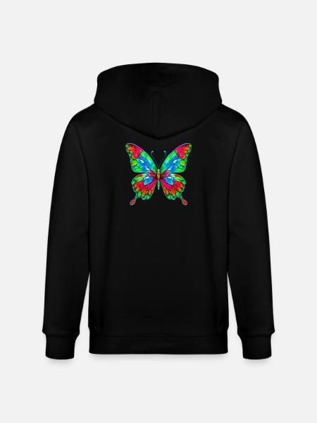 Butterfly - Stanley/Stella CULTIVATOR Unisex Organic Hooded Jacket - black