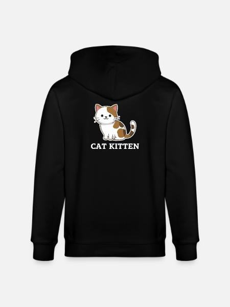 Adorable Cat Kitten - Stanley/Stella CULTIVATOR Unisex Organic Hooded Jacket - black