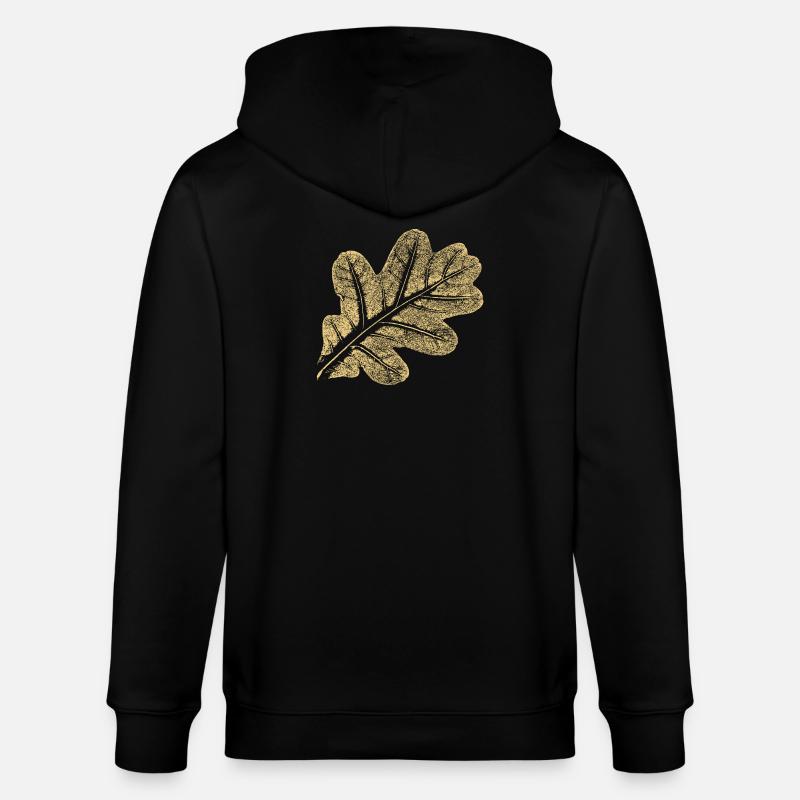 Blatt Eiche / Eichenblatt - Natur Design - Stanley/Stella Unisex Bio-Kapuzenjacke CULTIVATOR  - Schwarz