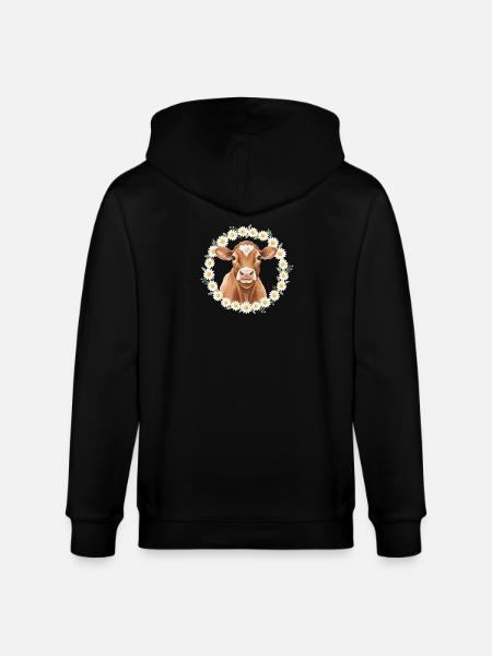 Vache brune - Veste à capuche bio CULTIVATOR Stanley/Stella Unisexe - noir
